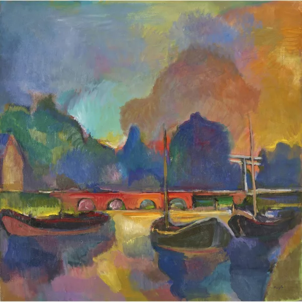 Jean Marzelle — "Coucher de soleil à Enkhuizen".
