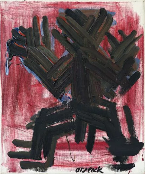 A. R. Penck — Première transformation Standart 1 (quatre têtes)