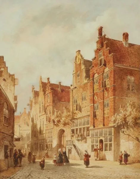 Petrus Gerardus Vertin — Straßenszene in den Haag