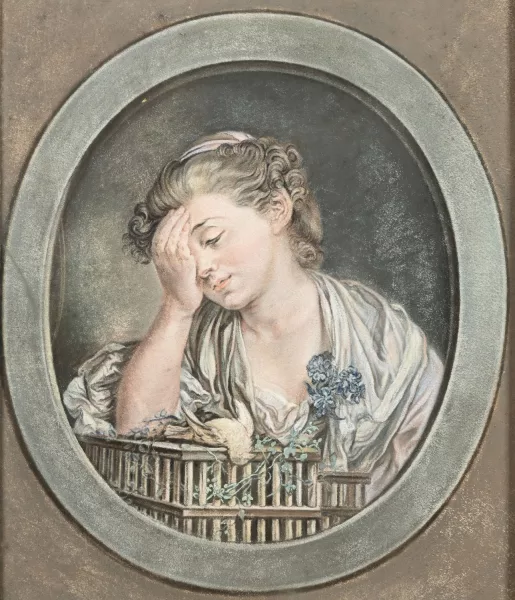 Jean-Baptiste Greuze — D’après Jean-Baptiste Greuze — Le chagrin d’un oiseau mort
