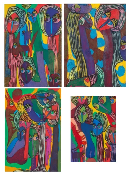 Pierre Silvin — Pierre SILVIN (1959), 'Personnages' Ensemble de tr...