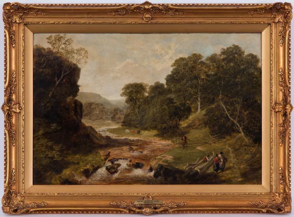 James Peel — Paysage animé au ruisseau,