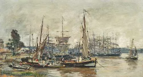 Eugène Boudin — Bordeaux, le port, 1875