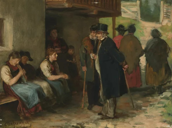 Franz Defregger — Die Fremden im Dorf