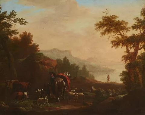 Jan Both — Landschaft mit Viehherde und Reiter