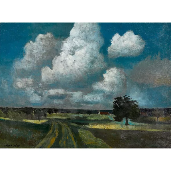 Roland Oudot — Weite Landschaft mit Wolken.