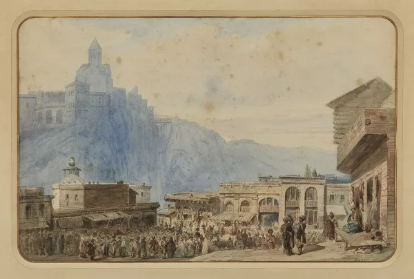 Jean-Pierre Moynet — Vue de Tiflis (Tbilissi)