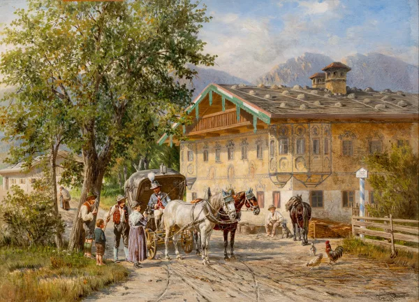 Franz Quaglio — Arrivo della diligenza