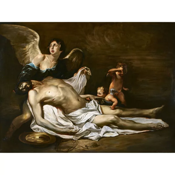 Philippe de Champaigne — Entourage de PHILIPPE DE CHAMPAIGNE — Engel beweinen den Leichnam Christi.