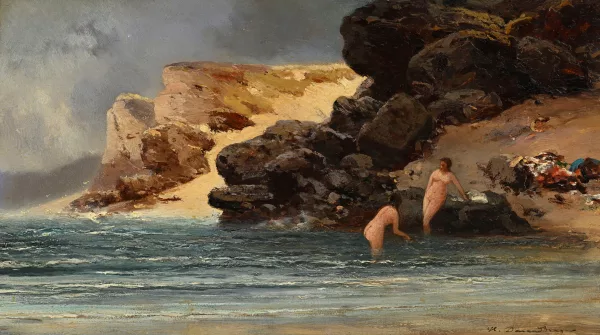Jean-Baptiste Henri Durand-Brager — Baigneuses en bord de mer