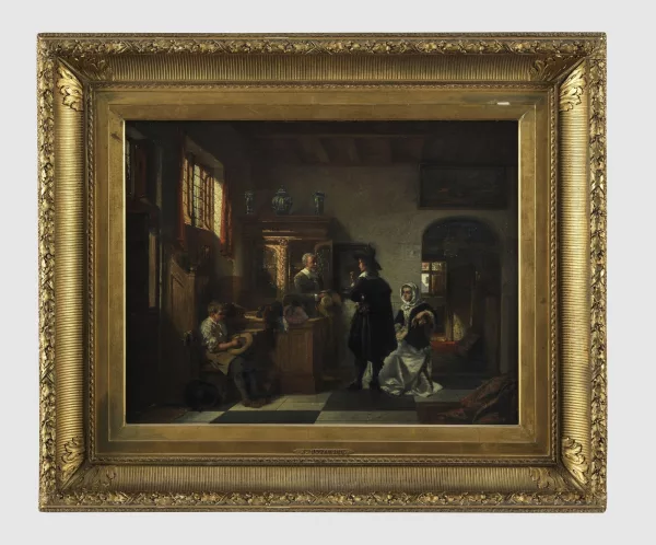 Johannes Stroebel — Intérieur d'un marchand de chapeaux du XVIIe s aux Pays-Bas