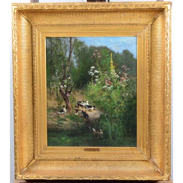 Alexandre Defaux — Enten am Ufer.