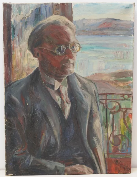 Rudolf Riester — Portrait eines Herrn vor offenem Fenster