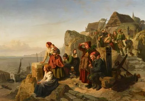 Rudolf Jordan — Fischerfamilien an der Küste - Bange Erwartung
