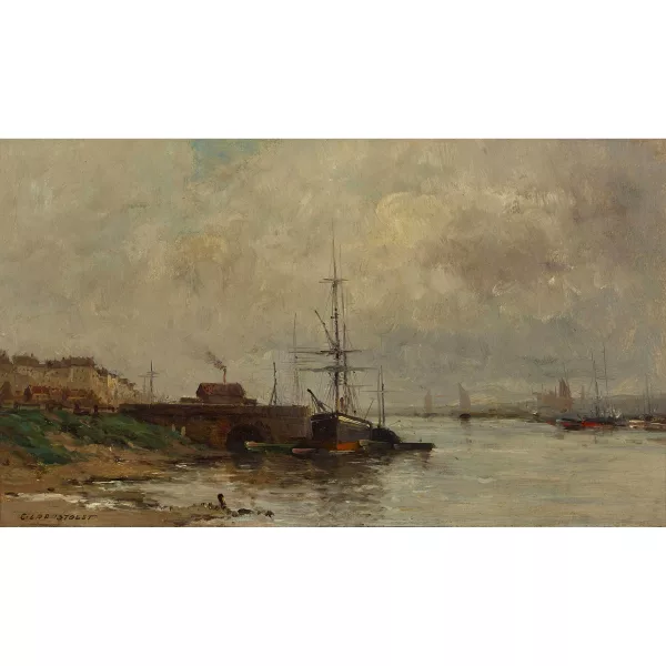Charles Lapostolet — Schiffe am Flussufer.