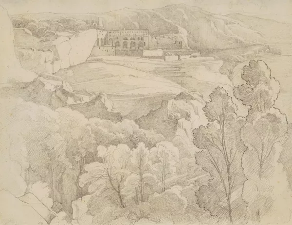 August Ferdinand Hopfgarten — Attribué à Hopfgarten, August Ferdinand — , zugeschrieben Ansicht der Abtei S