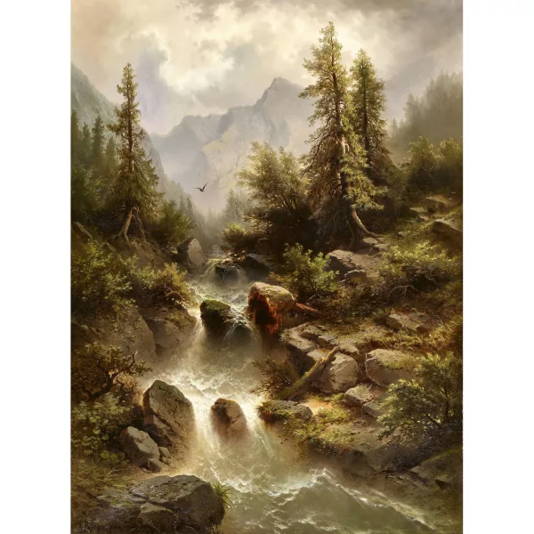 Albert Rieger — Mountain waterfall near Terglon
