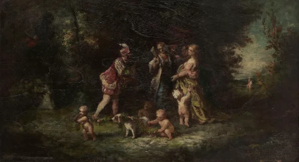 Adolphe Monticelli — Dans le goût de Adolphe-Joseph-Thomas Monticelli — Réunion dans la forêt