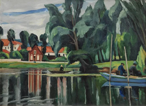Charles Kvapil — Barques et étang