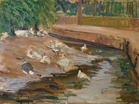 Otto Dill — Enten am Weiher