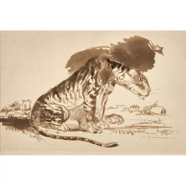 Eugène Delacroix — Tiger in Landschaft.