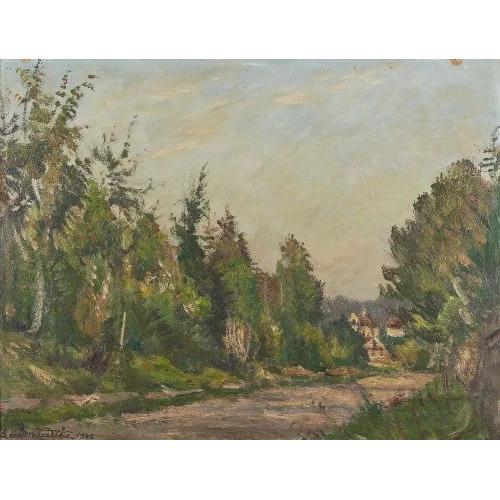 Stefan Domaradzki — Waldpartie in sommerlicher Landschaft.