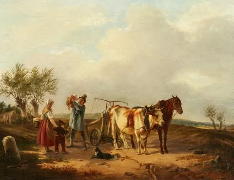 Paul Bürde — Landschaft mit Bauernfamilie