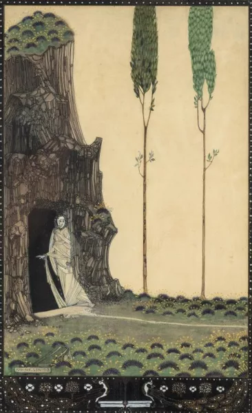 Kay Nielsen — Shrouded figure at tomb's entrance