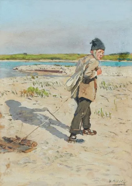 Hugo Mühlig — Junge beim Holzsammeln