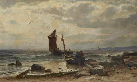 Antonie Biel — Fischerboote am Strand