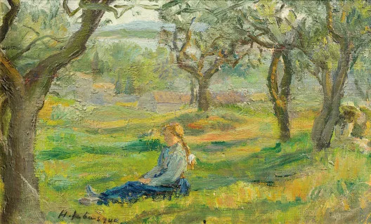 Henri Lebasque — Fillette dans un verger