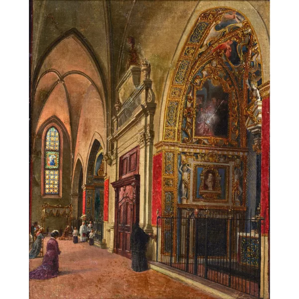 Felice Vezzani — Prozession und Andacht in der Kirche.