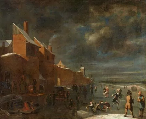 Job Berckheyde — Winterlandschaft mit Eisvergnügen