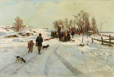 Hugo Mühlig — Das Ende einer winterlichen Treibjagd