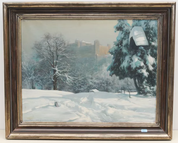 Karol Kossak — Winterlandschaft mit Blick auf ein Schloss