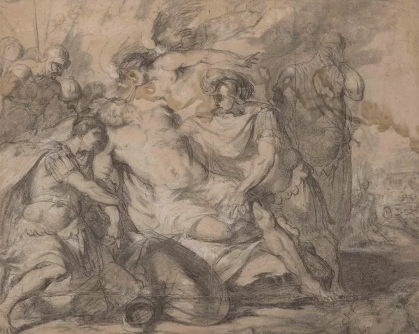 Charles Le Brun — Umkreis Tod Alexanders des Grossen im Kreise seiner Feldherren, mit dem geflügelten Genius der Unsterblichkeit