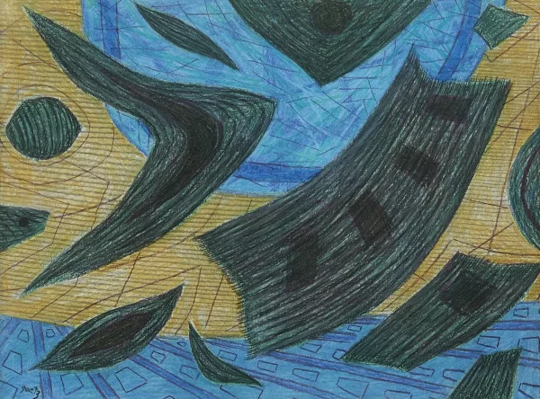 Henri Goetz — Composition abstraite en bleu