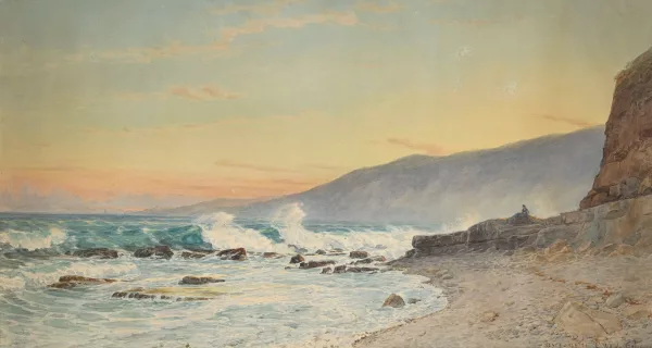 Charles Jones Way — Rivage de Ligurie animé au coucher du soleil