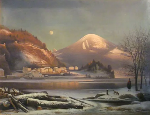 Sebastian Stief — Winterlandschaft bei Salzburg, 1858