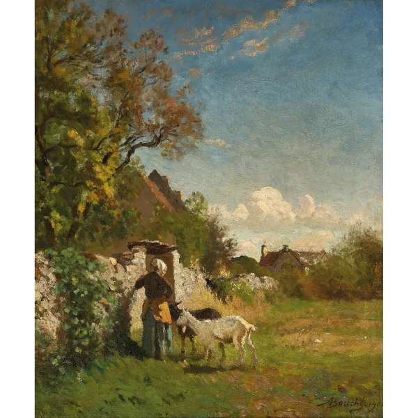 Louis-Alexandre Bouché — Bäuerin mit Ziegenpaar.