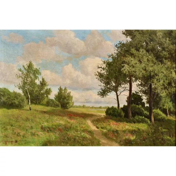 Paul Müller-Kaempff — Sommerlicher Weg am Ufer.