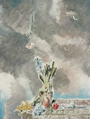Filippo De Pisis — Nature morte avec jacinthe et œillets, 1936