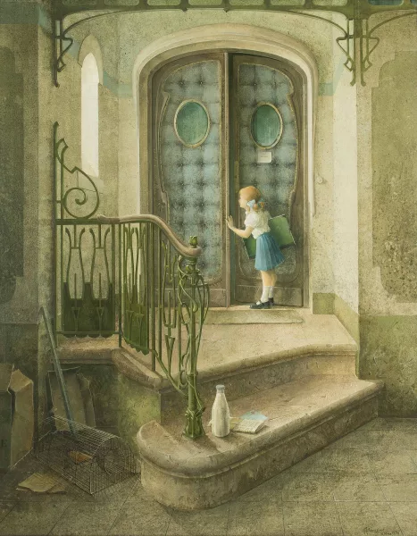 Jean-Marie Poumeyrol — Mädchen an der Haustüre