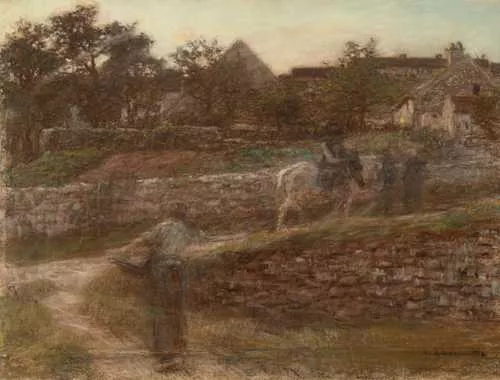 Léon Augustin Lhermitte — Près du village le soir.