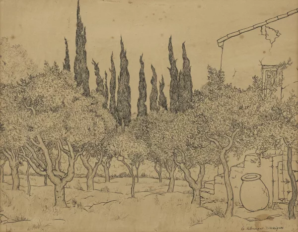 Georges Ribemont-Dessaignes — Verger et cyprès