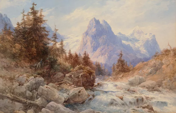 Edward Theodore Compton — Der Rosenlaui-Gletscher mit Wellhorn und Wetterhorn
