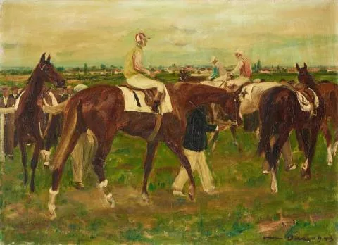 Otto Dill — Jockeys vor dem Rennen