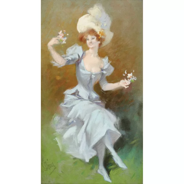 Jules Chéret — Dama con fiori
