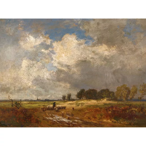 Philipp Röth — Weite Landschaft mit Hirte und Schafherde.