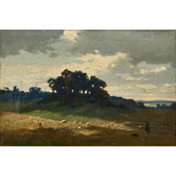 Alexandre Ségé — Landschaft mit Schafherde.